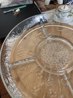 Crystal Candy Dish Or Platter 