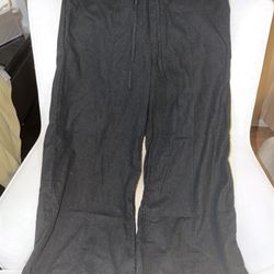 Linen Black Wide Pants Size L