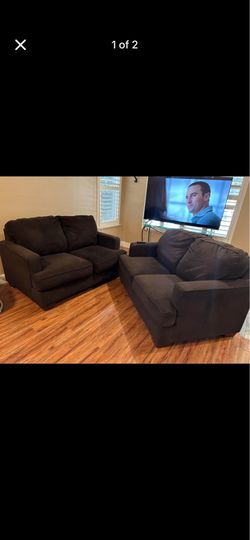 Brown couches