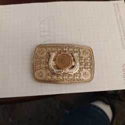 1900 Indian Penny On A Horse Shoe Buckle 