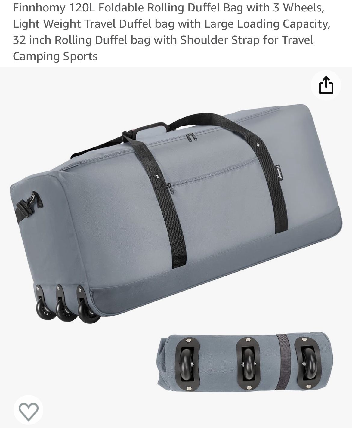 $10 Huge Wheeled Duffel Bag
