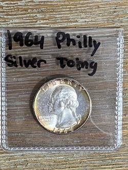 1964 Philadelphia Silver Washington Quarter Toning 🌈 Coin BU