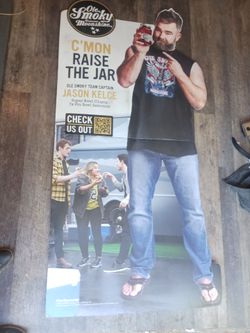 Jason. Kelce 5 ft 5 " Cardboard Stand Up Cut Out Ole smoky Tennessee  Moonshine