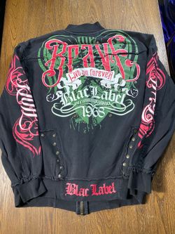 Y2K Blac Label freedom brave Jacket AOP Live On Forever Mens Size XXL 25pit2pit