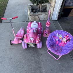 Minnie Mouse Powered Quad, Scooter Chair & Vacuum 
