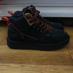 UGG HIGHLAND HI HERITAGE BLACK LEATHER CLASSIC WOMEN'S SNEAKERS SIZE US 