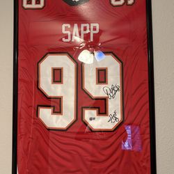 Warren Sapp Authenticated Autograph Jersey Tampa Bay Buccaneers