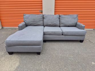 🚚 FREE DELIVERY – 🩶 93” Modern Heather Grey L-Shape Sectional