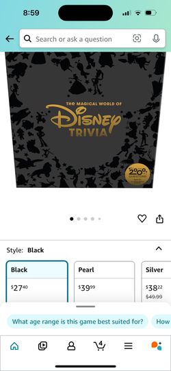 Disney Trivia Board game