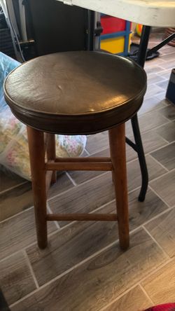 Wooden Bar Stool with Padded Seat
