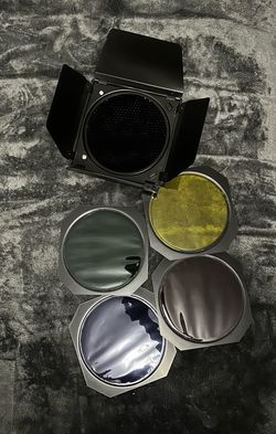 Godox BD-04 Barn Door & Honeycomb Grid &4 Color Gel Filters