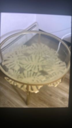 Glass and gold round dining room table