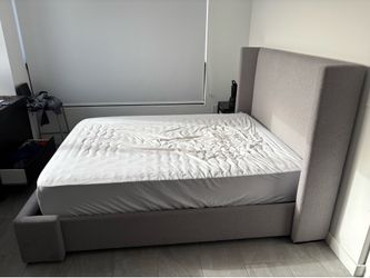 Queen size bed - city furniture - Adrian gray uph shelter bed