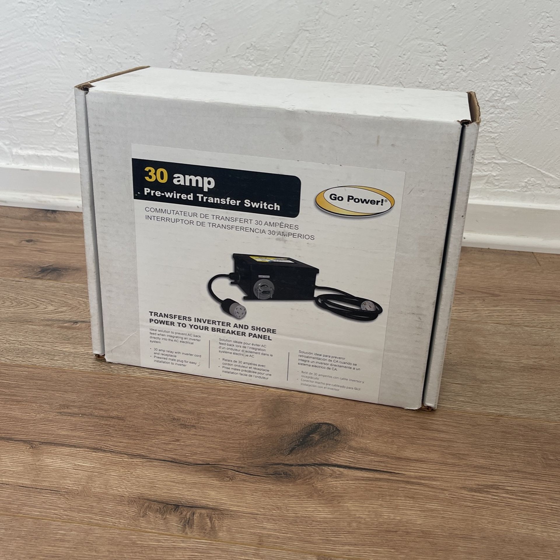 GoPower 30 Ah Pre-wired transfer switch