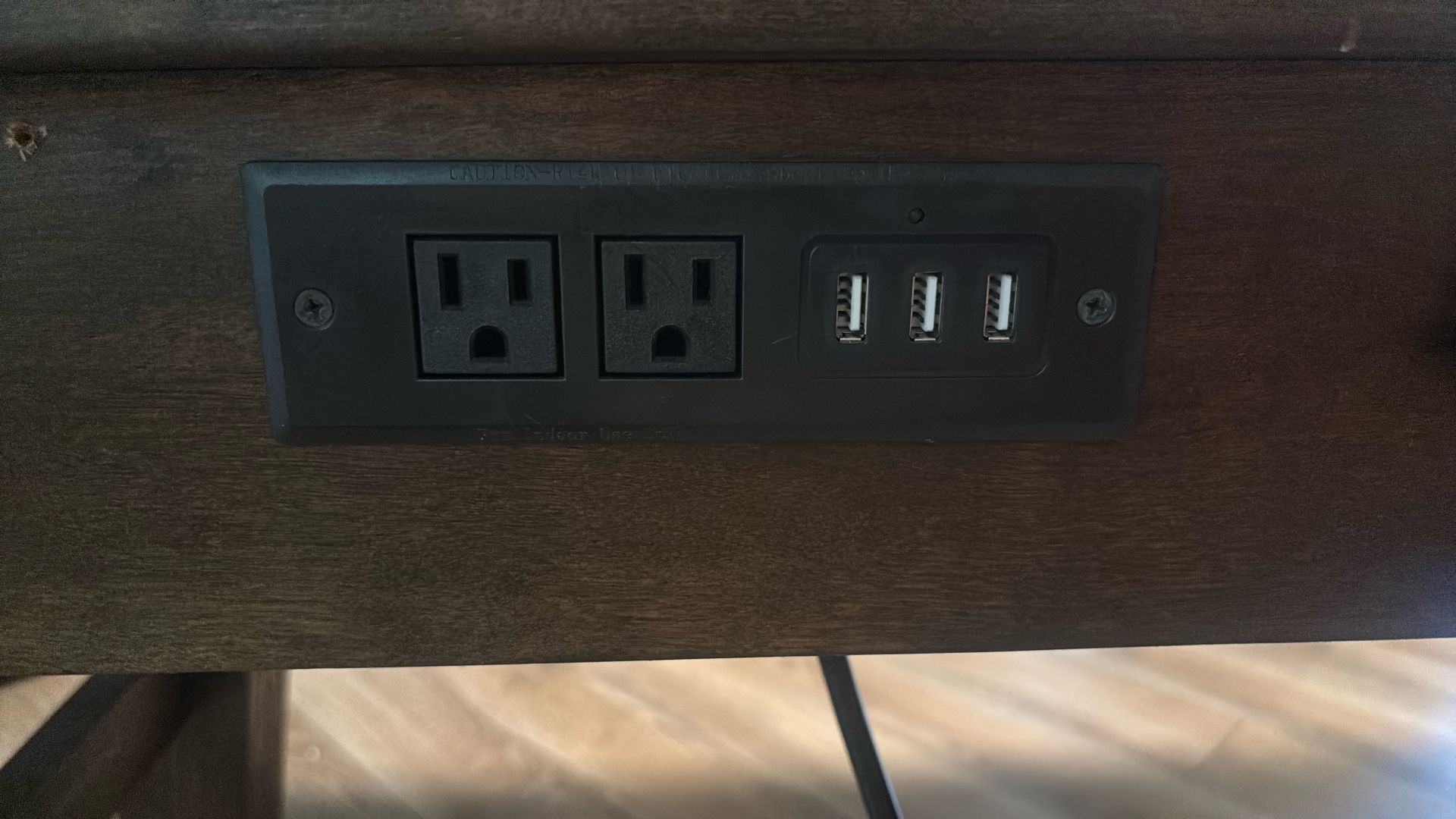Solid Wood Desk W/ Power