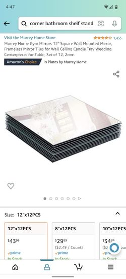 12" Square Wall Mounted Mirrors