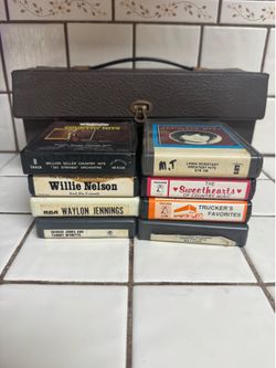 Eight 8-track tapes and case
