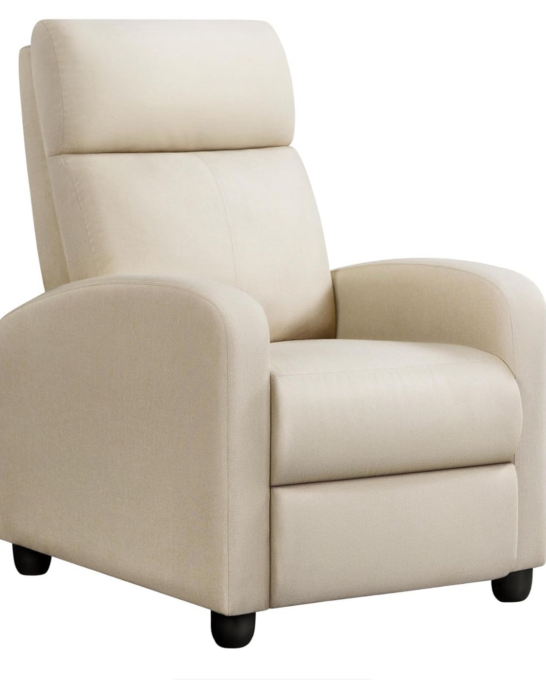 Beige fabric recliner 614651