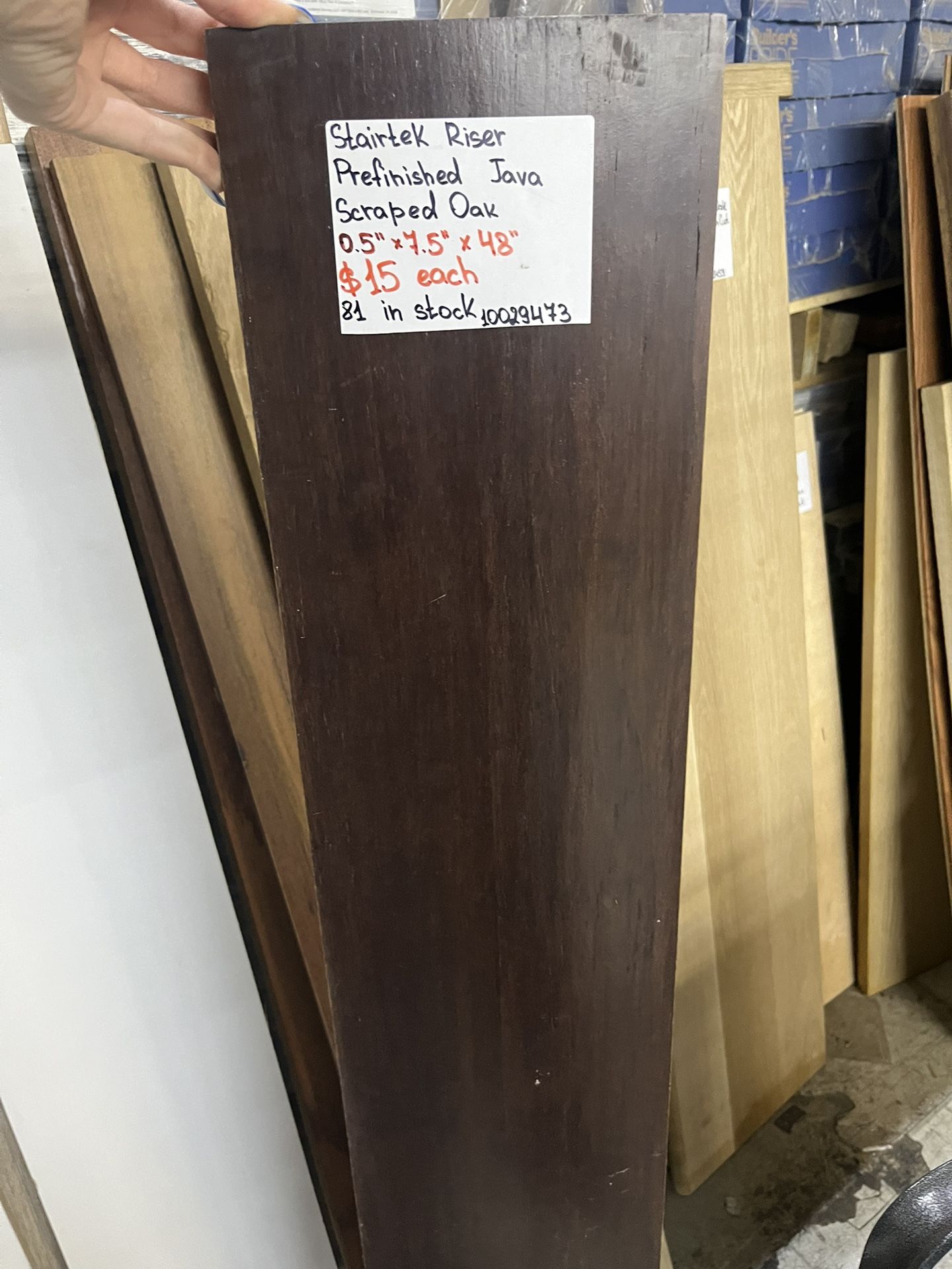 Stairtek Riser Prefinished Java Scraped Oak 0.5" x7.5" x 48"