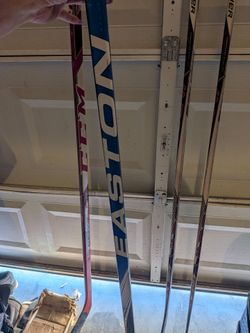 Lot of 4 Used Hockey Sticks CCM Easton Bauer