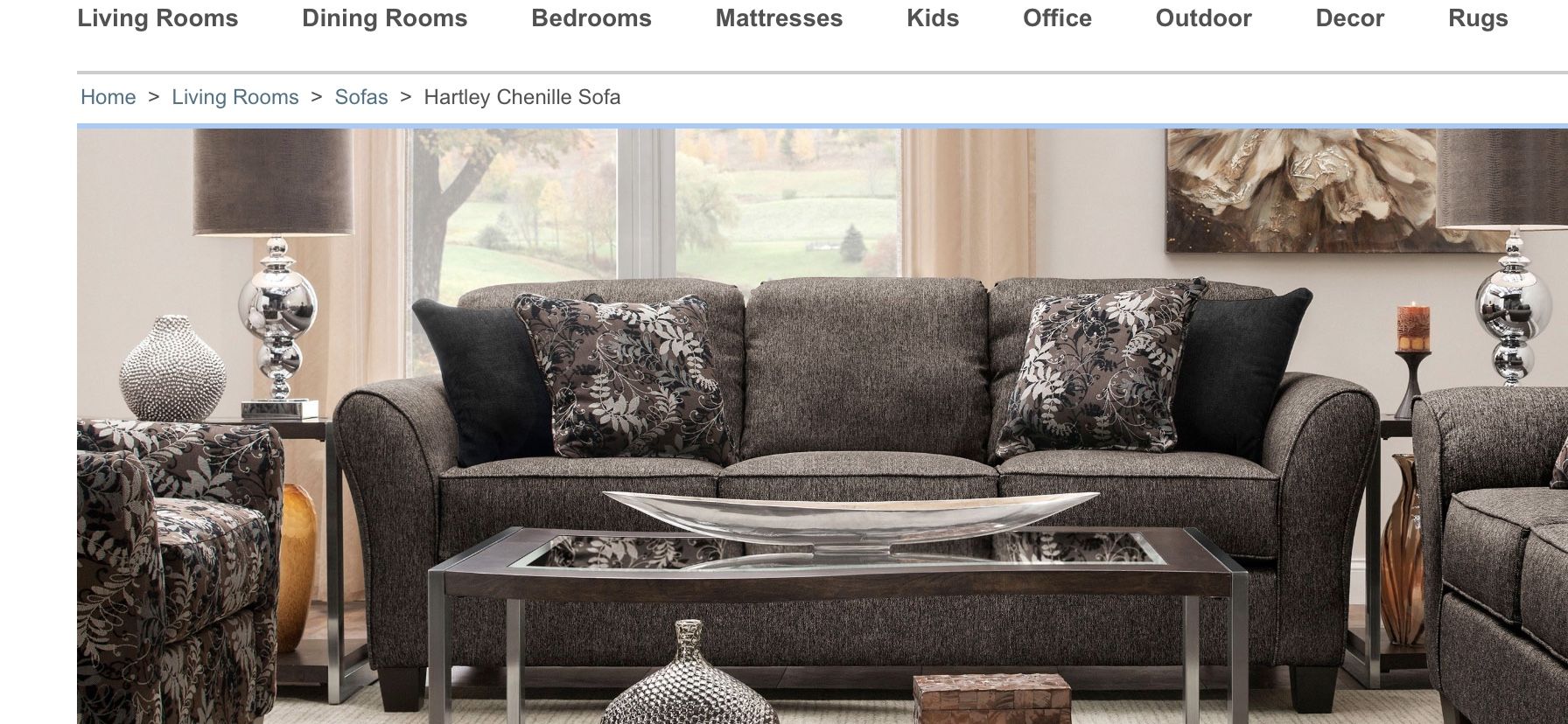R & F Hartley Chenille Sofa