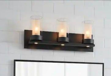 Home Decorators  Samantha 3-Light Matte Black Vanity Light Bar