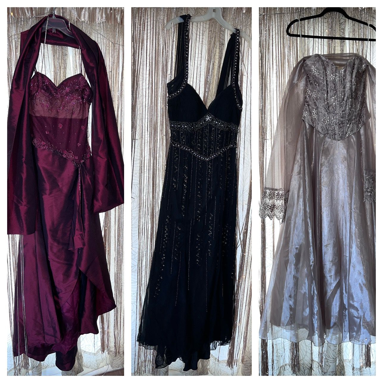 $20- Each Vintage Evening Gowns Sizes Shown In Pictures