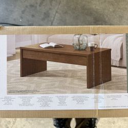 NEW IN BOX! Bayside Whitlee Lift-Top Coffee Table (Brown)