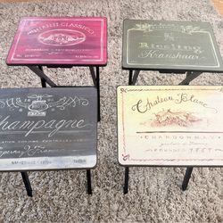 Set of 4 Folding Tray Tables / Accent Tables – $45