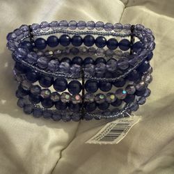 Blue Beaded Bracelet New With Tags
