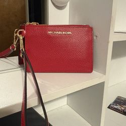 Bold Red Michael Kors Wristlet 