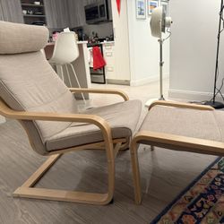 IKEA Poang Armchair + Ottoman