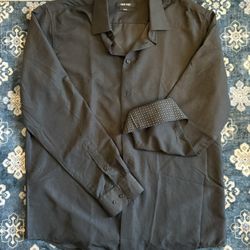 Nine West Slim Fit Black Dress Shirt