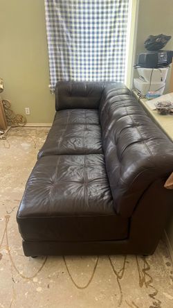 Leather sectional