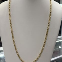 10k Yellow Gold Diamond Cut Milano Rope Chain 