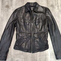 Women's Leather Jacket Size Small Dkny $10