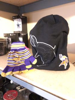 Minnesota Vikings beanie and gloves