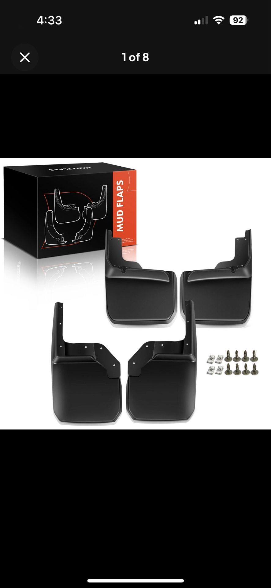 4pcs RH & LH Splash Guards Mud Flaps Mudguards for Jeep Wrangler JK 2007-2018