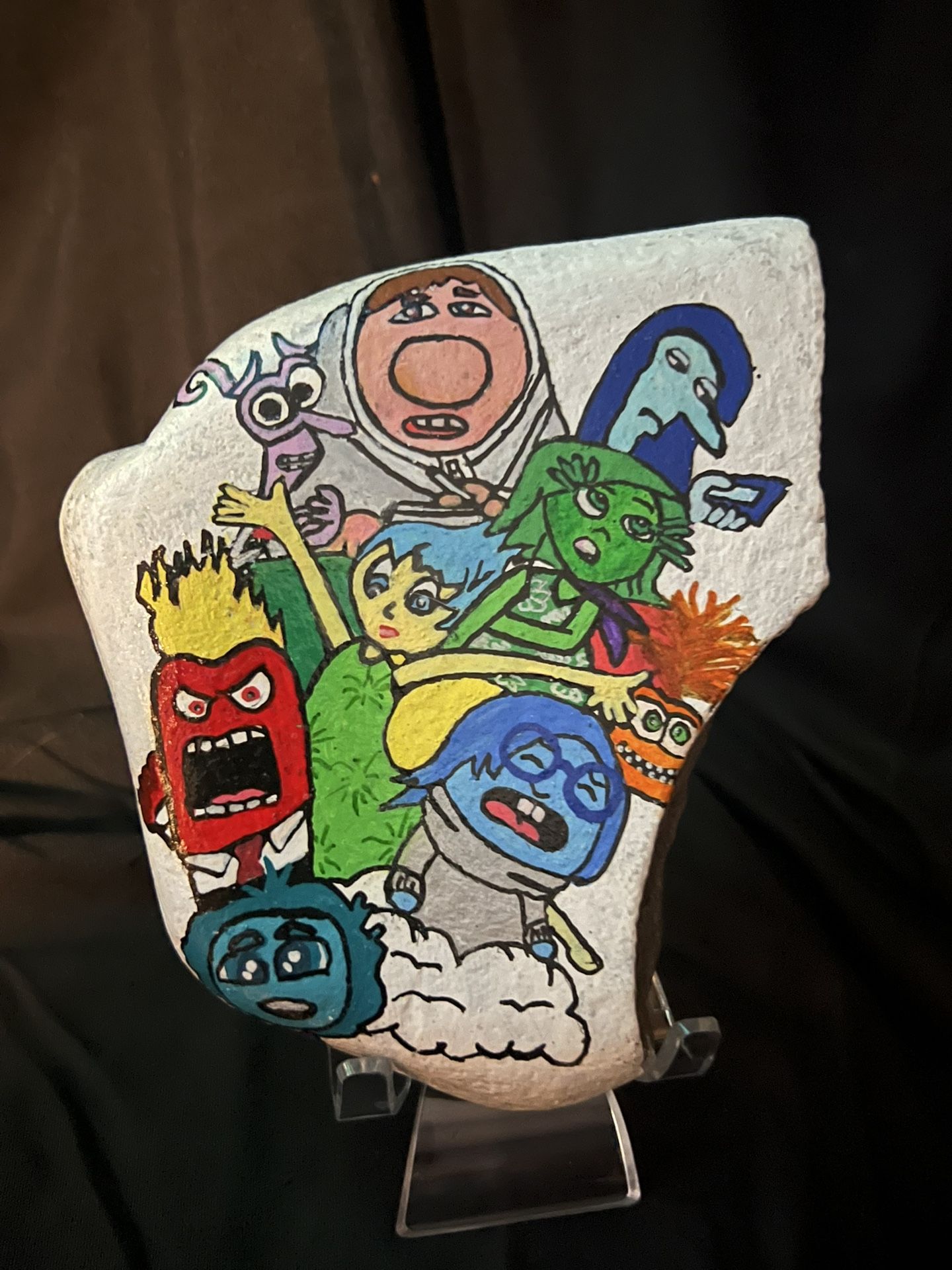 🎨 Hand-Painted “Inside Out” Rock Art 🎭– Unique Collectible