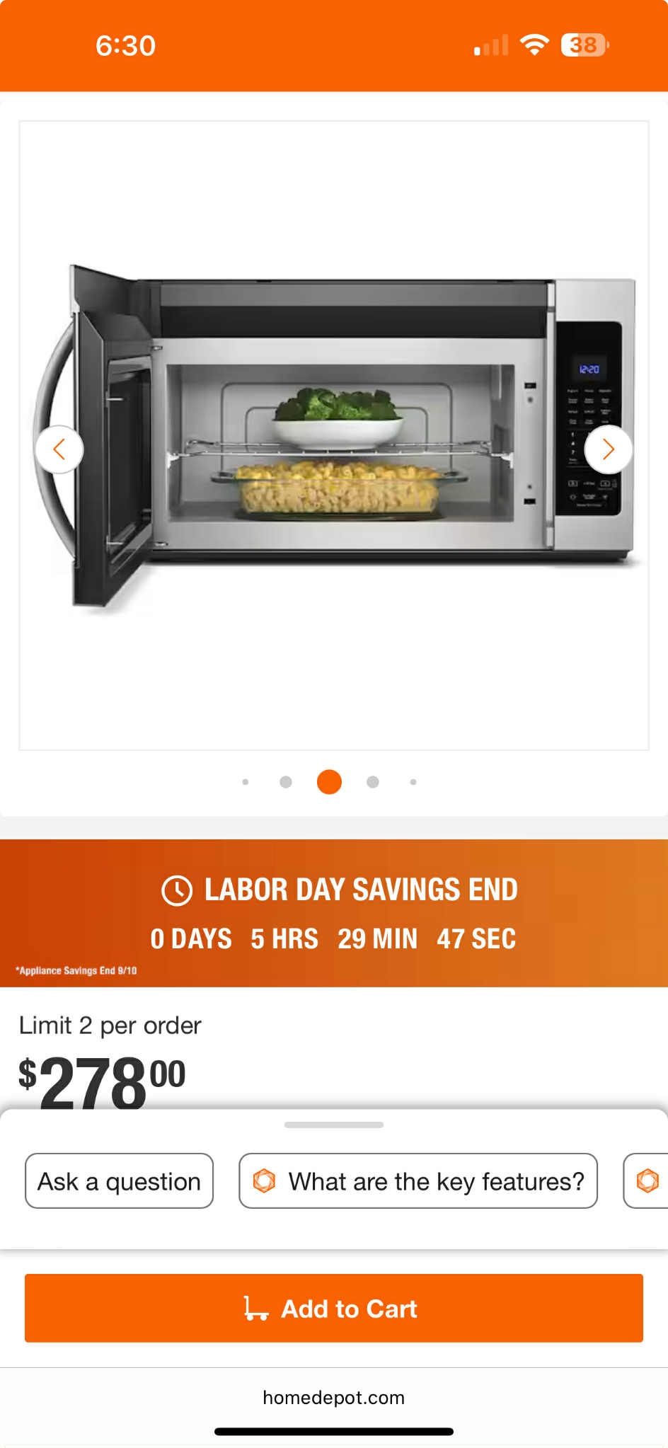 Whirlpool Microwave/range