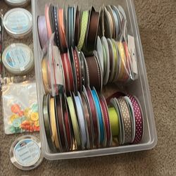 Assorted ribbons and buttons