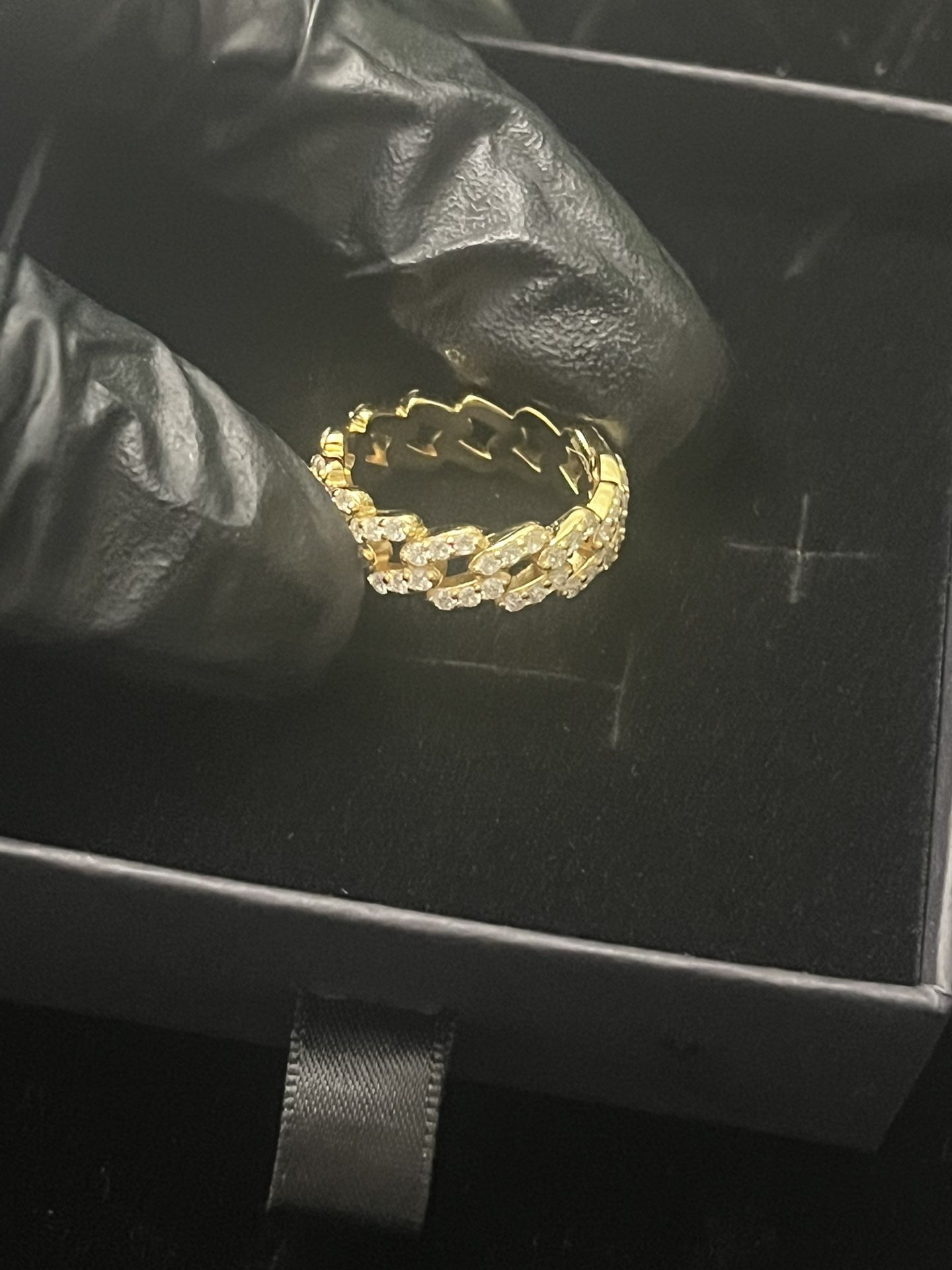 Cuban 14 K gold over sterling silver ring ( SIZE 7)