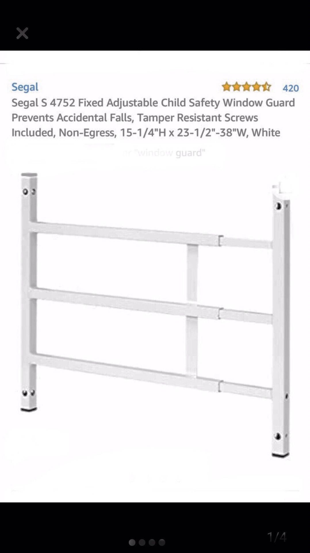 New CHILD SAFETY WINDOW GUARD FALL PREVENTION Fixed Adjustable