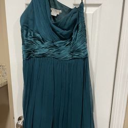 Teal One Shoulder Size 14 Short Prom Dress