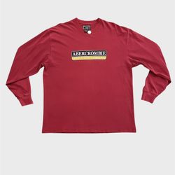 Abercrombie & Fitch vintage 90’s burgundy red long sleeve T shirt Size XL