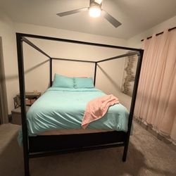 Black Canopy Queen Bed Frame 