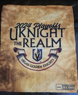 Vegas Golden Knights 2024 Playoff Towel. UKnight The Realm. 2 Sided,  1 Pcs Total