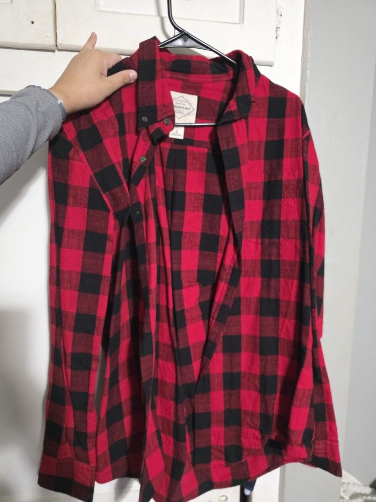 Red Plaid Button Up Shirt