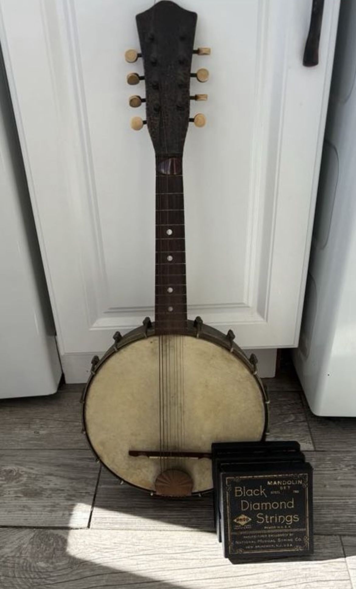 Vintage Mandolin With Three Boxes Of Strings that