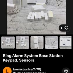 Ring Alarm System Base Station Keypad, Sensors